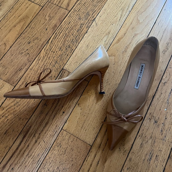 Manolo Blahnik | Shoes | Manolo Blahnik Womens Brown Leather Shoes ...
